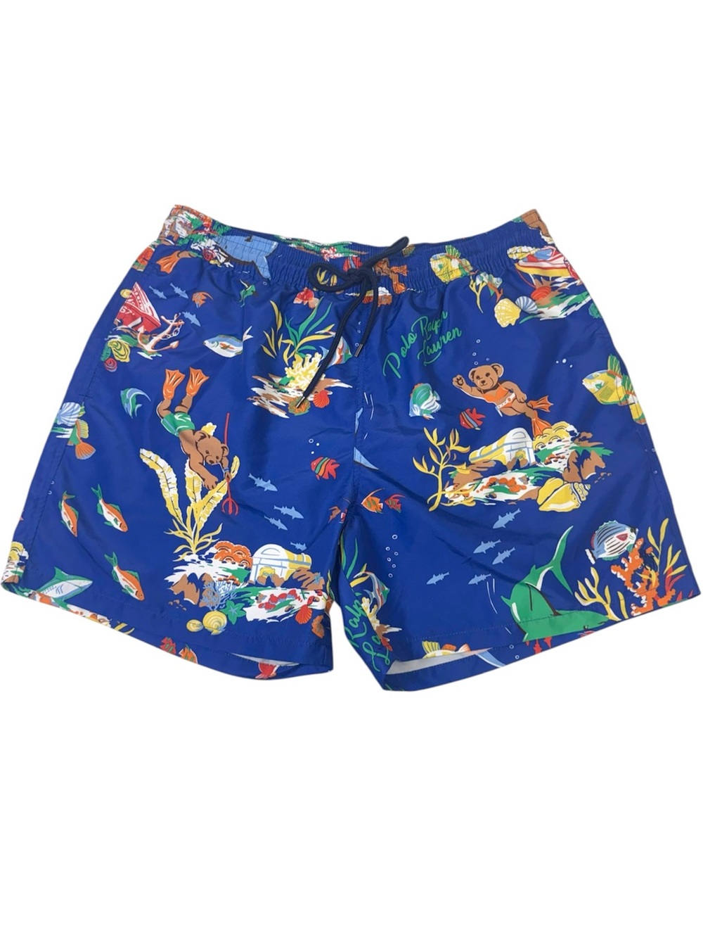 Polo Ralph Lauren Scuba Polo Bear Swim Trunks Blue XXL 5.5” Inseam